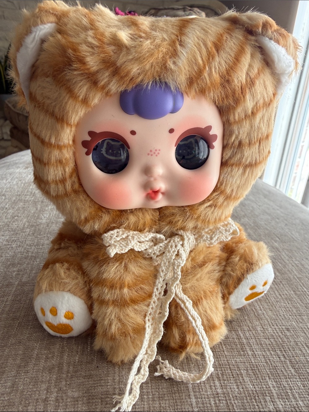 MM Plush Orange Tabby Kitten Costume Doll - Furry Stuffed Animal liquid eyes